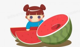 小孩吃瓜图片动漫,动漫版夏日童趣