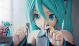 miku吃瓜图片,萌态十足，网友直呼可爱到爆